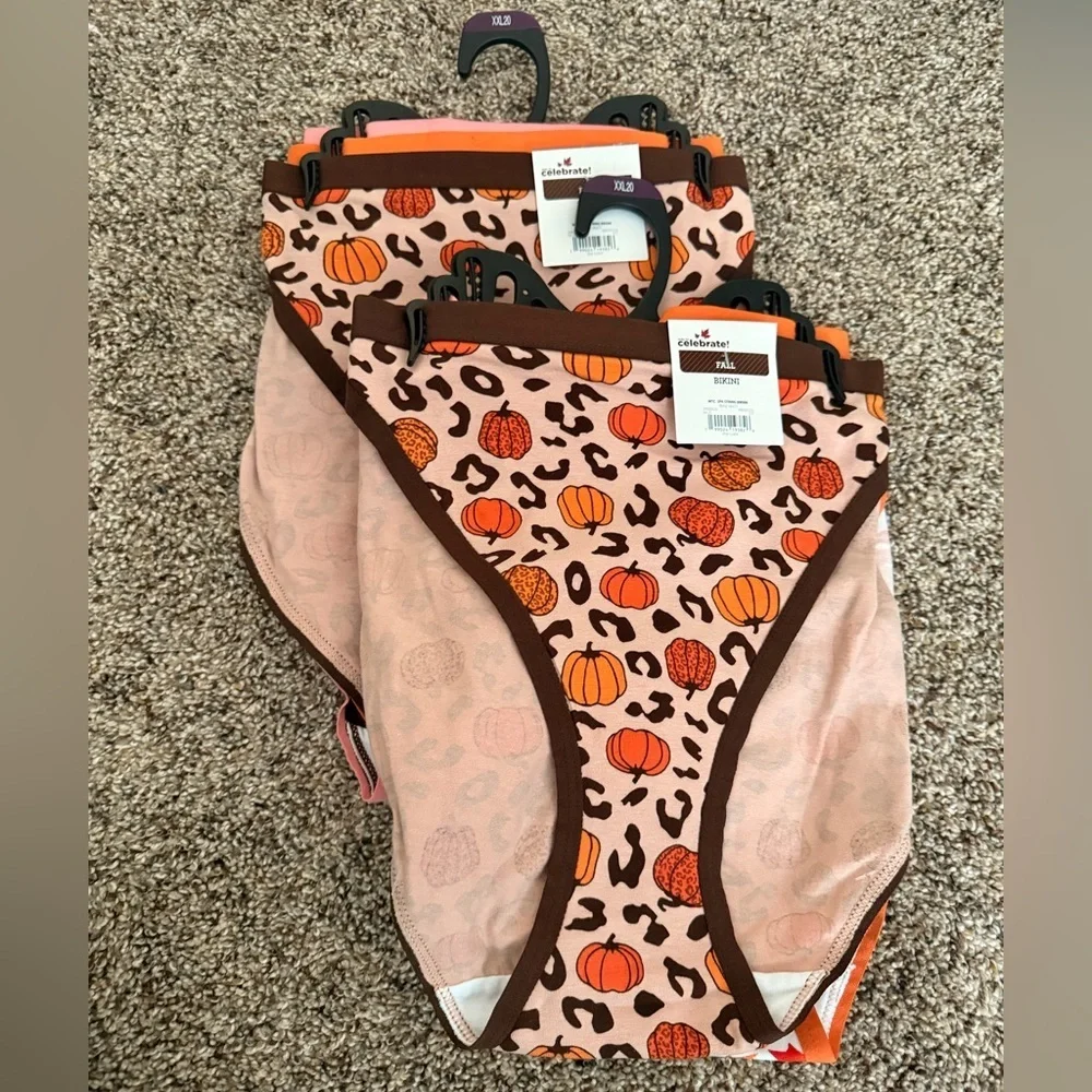 Womens Bikini XXL Pumpkin Print Underwear
